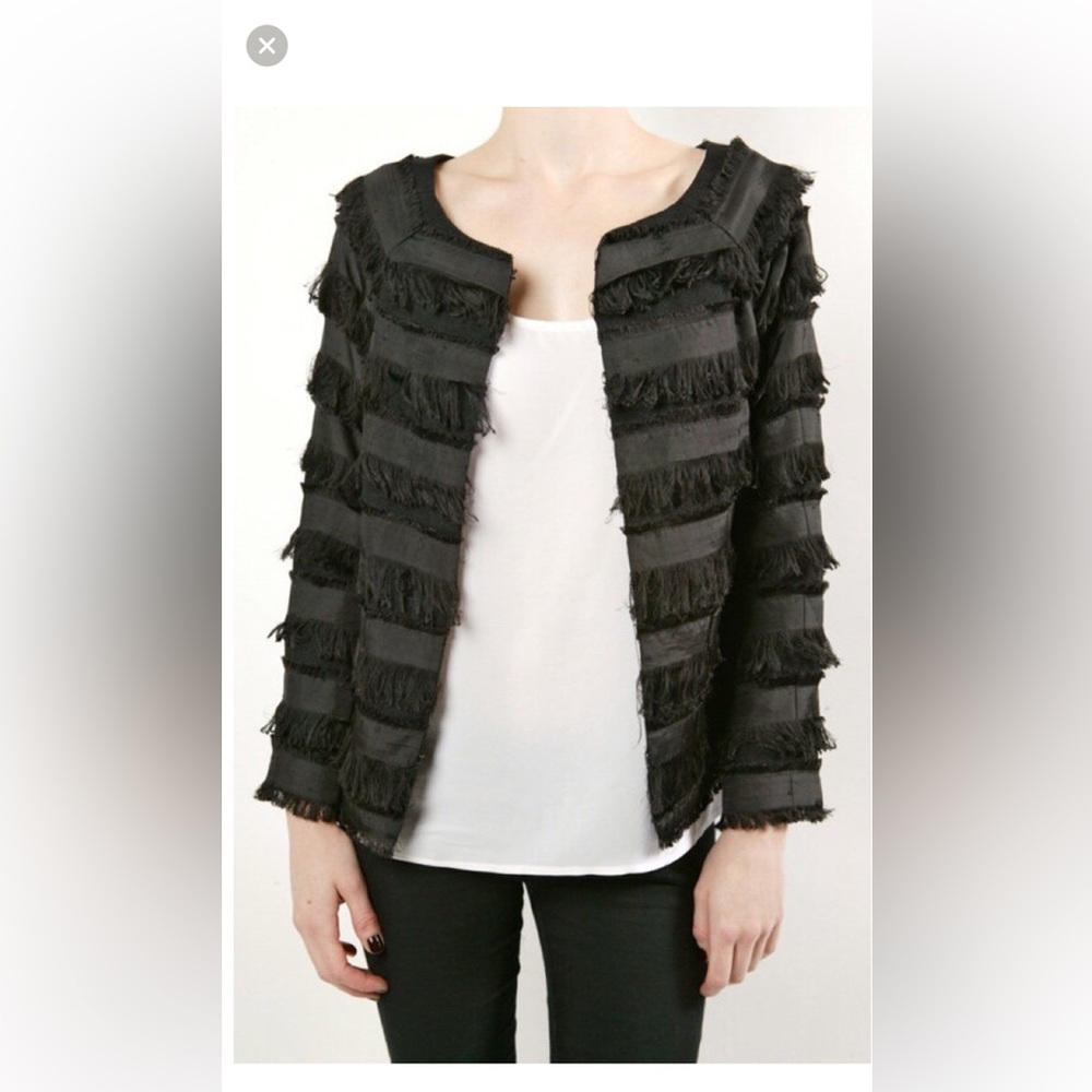 GUC Elizabeth and James Sunday Fringe Wool Silk Jacket Size S - Picture 2 of 9